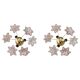 Set of 2 Charming Murano Vintage Ceiling Light Pink Flowers, 1970s
