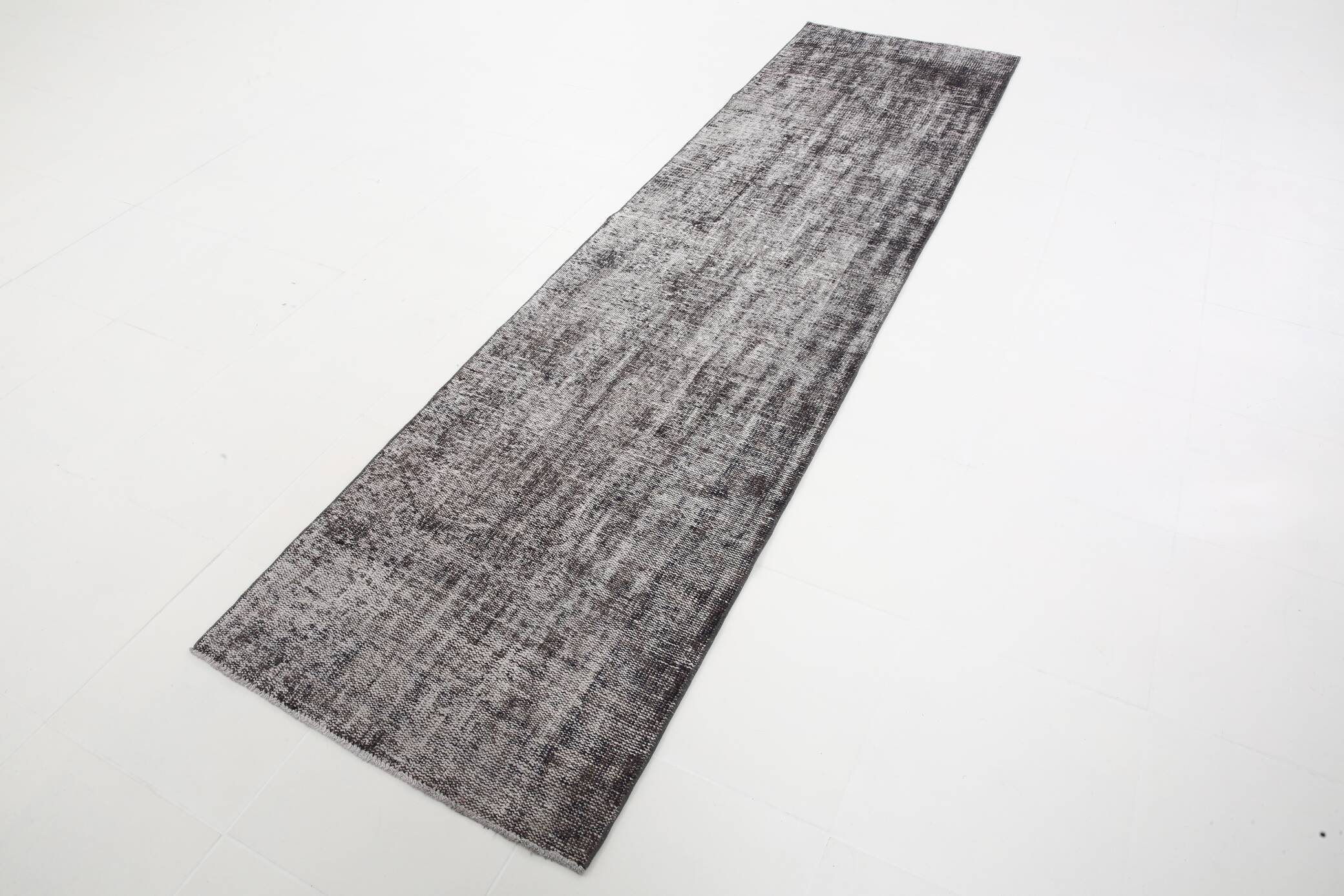 3x10 Rug For Hallway Gray Blue Turkish Vintage Runner Rug, 81x306Cm