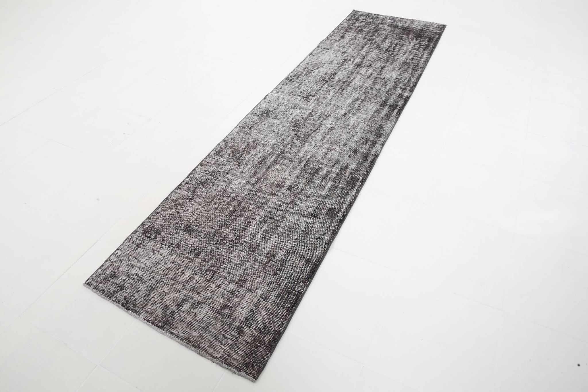 3x10 Rug For Hallway Gray Blue Turkish Vintage Runner Rug, 81x306Cm