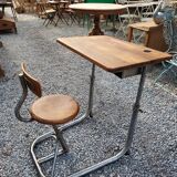 Vintage school desk in iron and wood