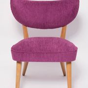 Mid-Century Purple Velvet Club Chair, Europe, 1960s