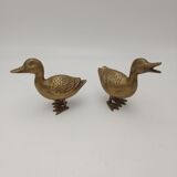 Pair of brass ducks