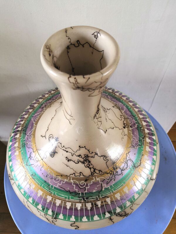 Céramique vase années 50 - 60 signature à identifier