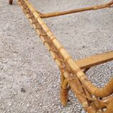 Vintage rattan daybed in basket shape - 1950s