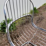 Set of 6 designer chairs in chromed metal from the 1970s