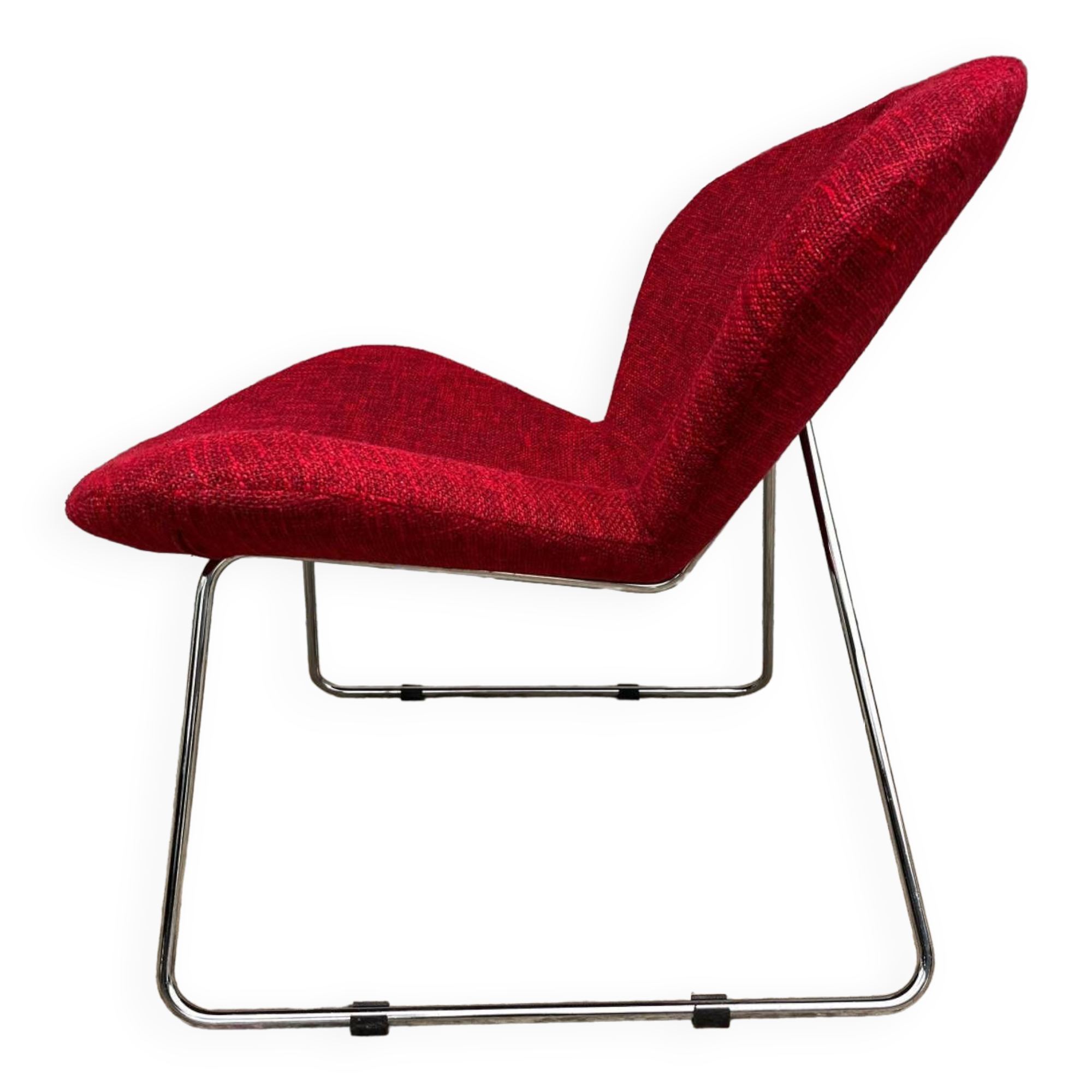 Red tweed armchair with removable cover