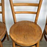 Set of 4 Baumann bistro chairs – model “Le Marais” – light wood