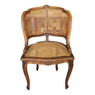 Petit fauteuil Louis XV canné