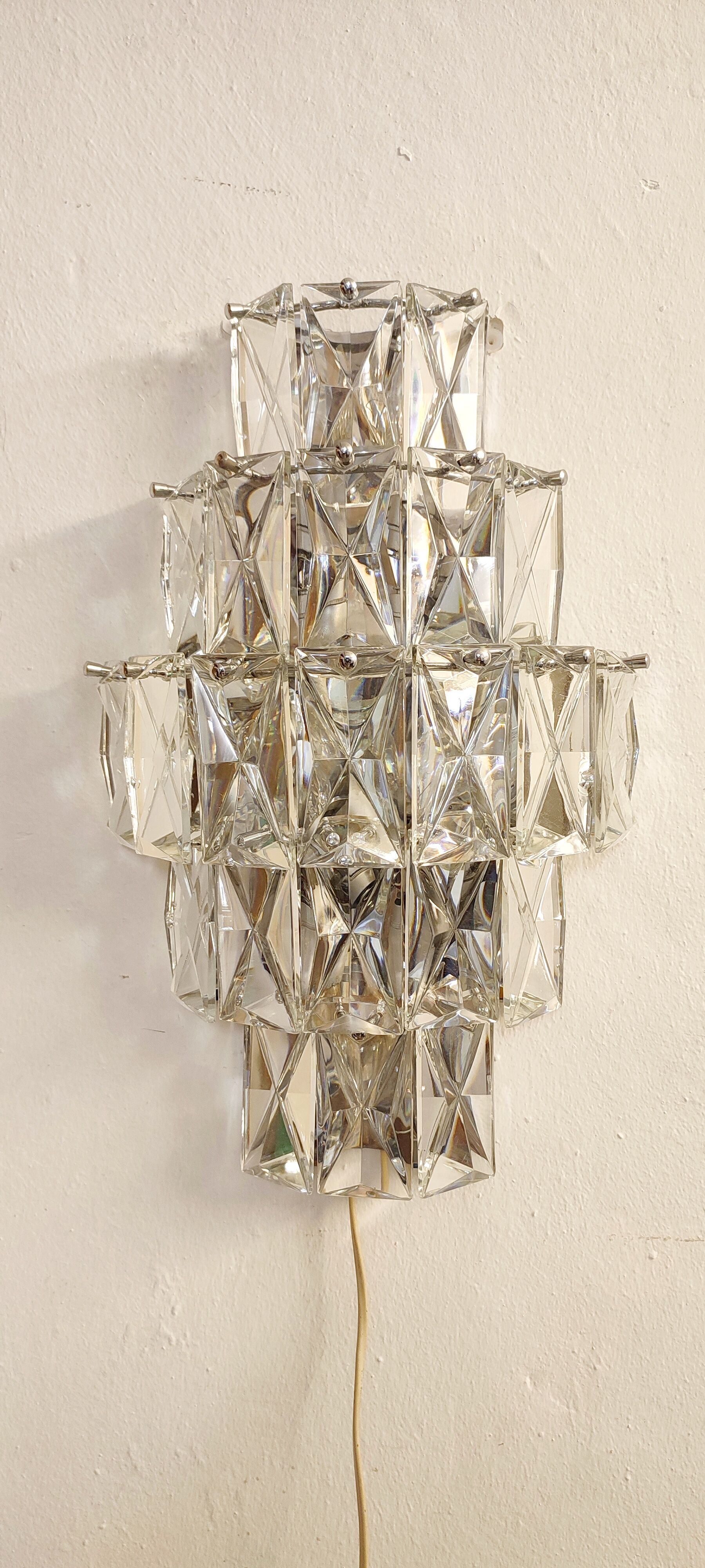 Kinkeldey glass wall lamp, Germany, 1970