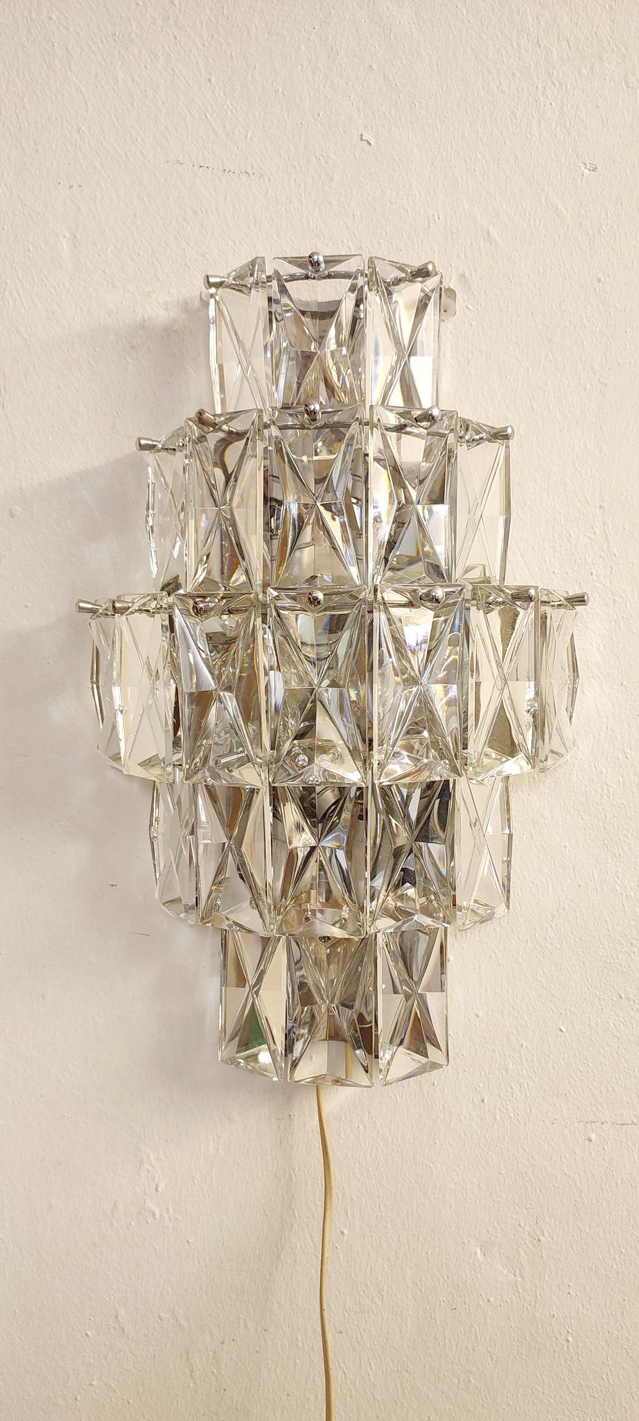 Kinkeldey glass wall lamp, Germany, 1970