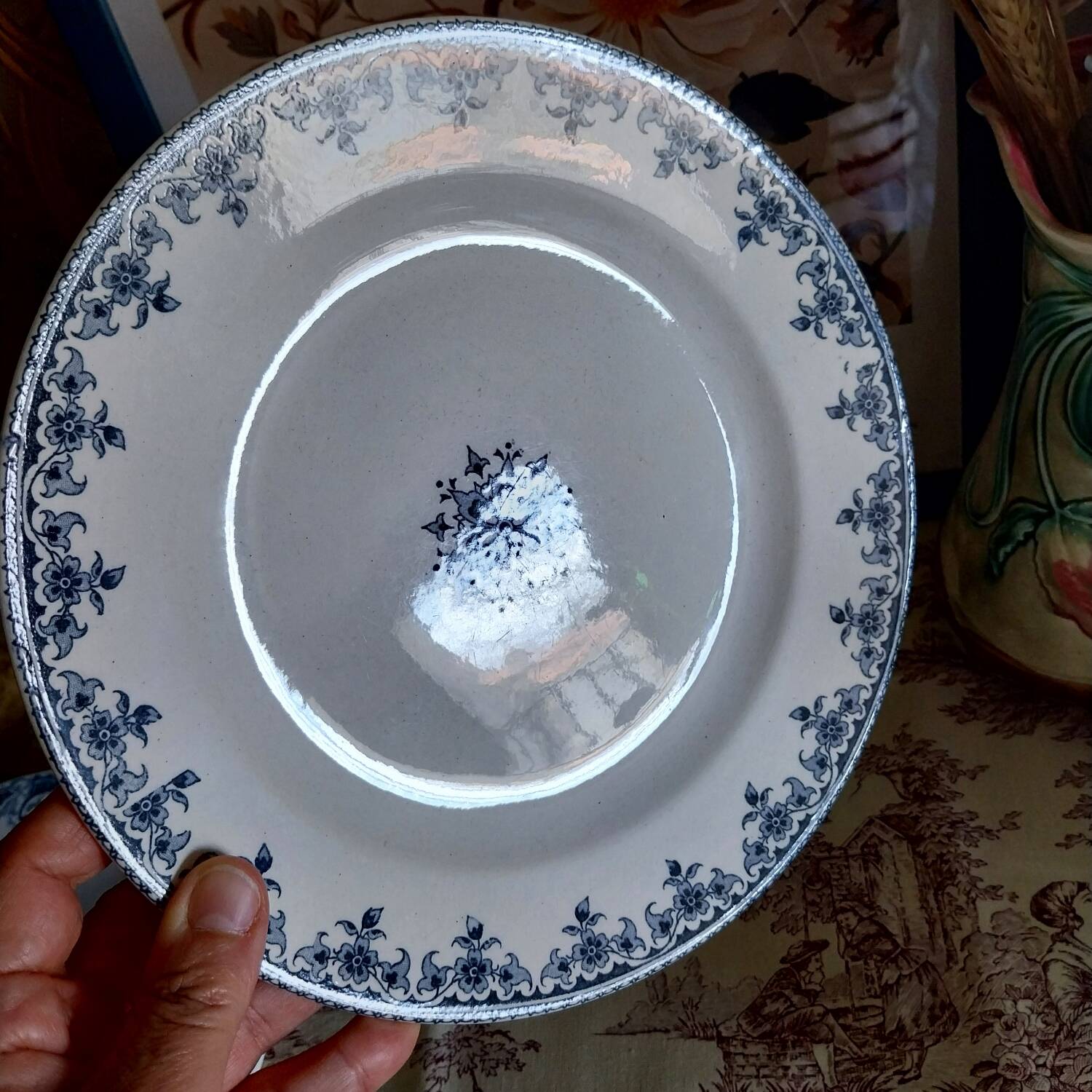 Old flat plates made of ironstone