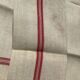 Pair new linen towels embroidered BR triple red stripe