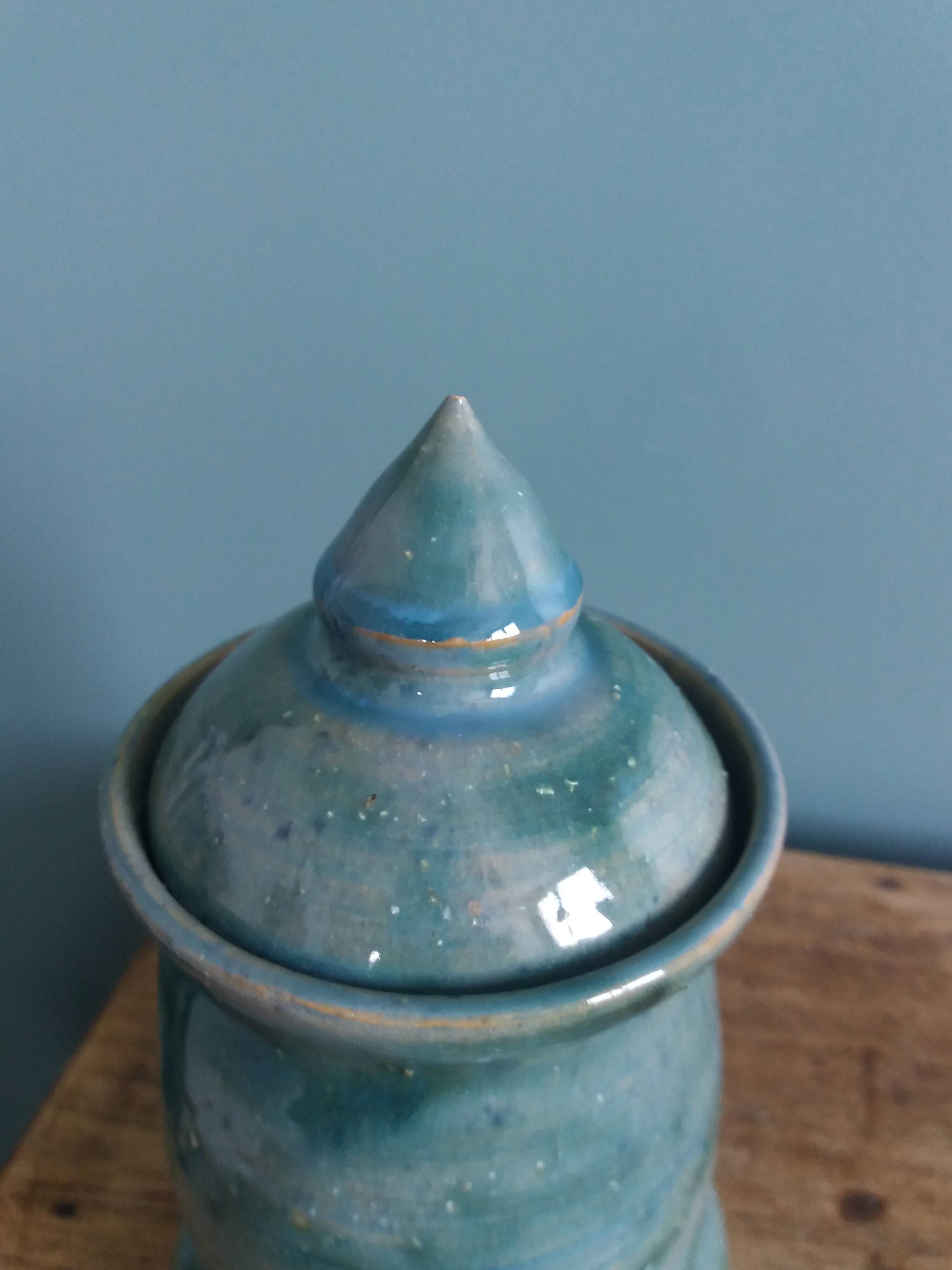 Pot couvert bonbonnière céramique signée