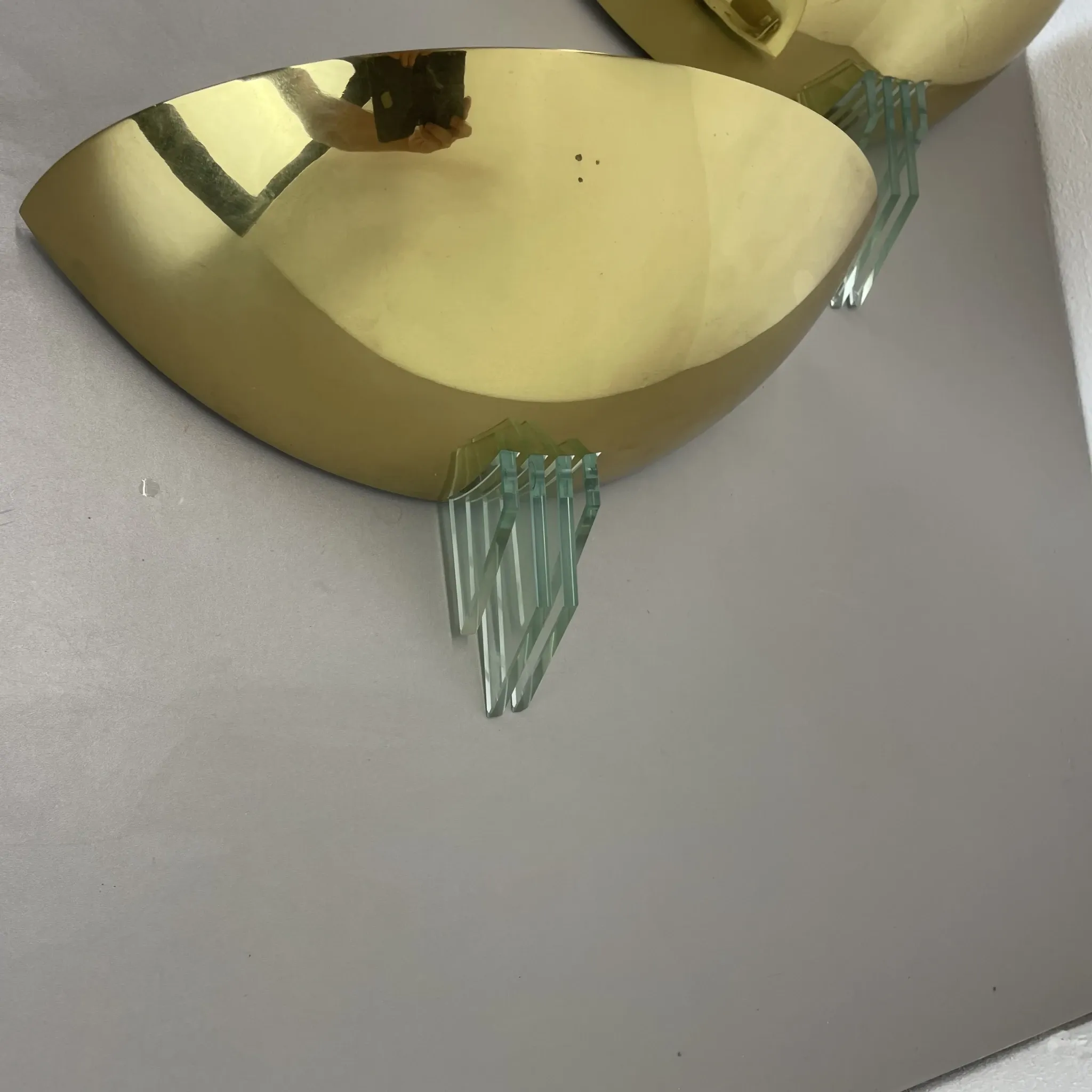 Set of two minimalist wall lights in the style of sciolari from baulmann, germany, 1980s