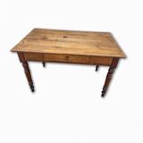 Bistro table in walnut Louis Philippe 1 drawer