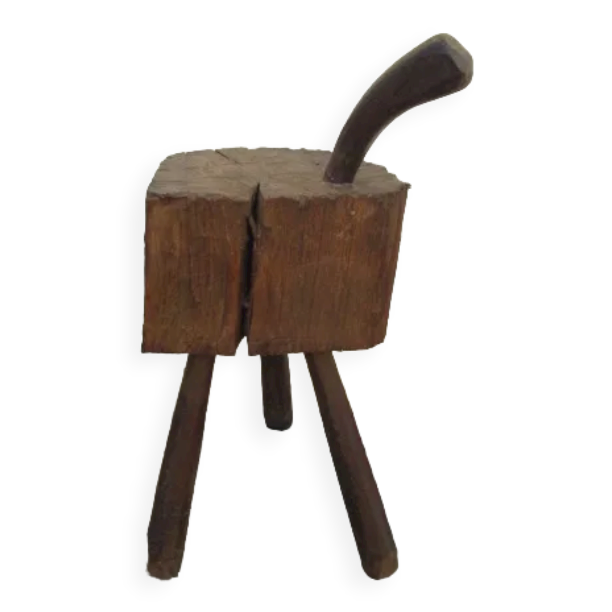 Antique wooden milking stool