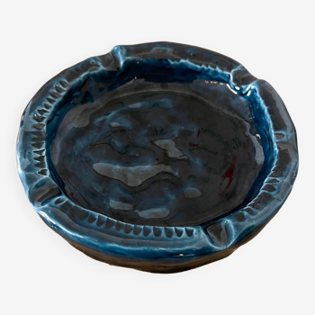 Glazed earthenware ashtray