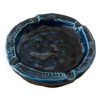 Glazed earthenware ashtray