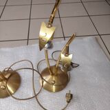 Set of 2 table lamps Hustadt Leuchten in vintage golden brass