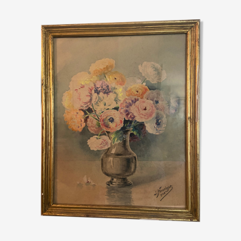 Tableau bouquet de fleurs vintage