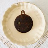 Round cream ceramic wall clock Bayard 8 days vintage