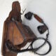 Old wood and metal wall phone
