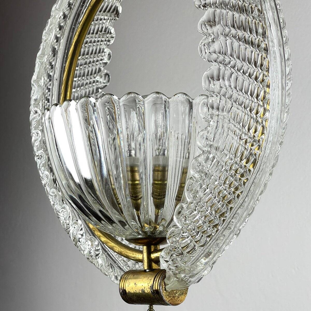 Murano chandelier by Ercole Barovier for Barovier & Toso, 1930s