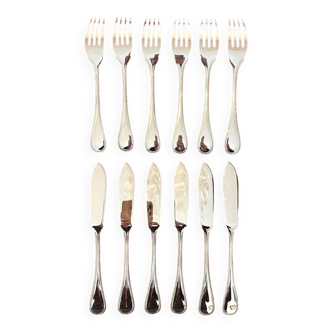 Christofle pearls 6 fish cutlery