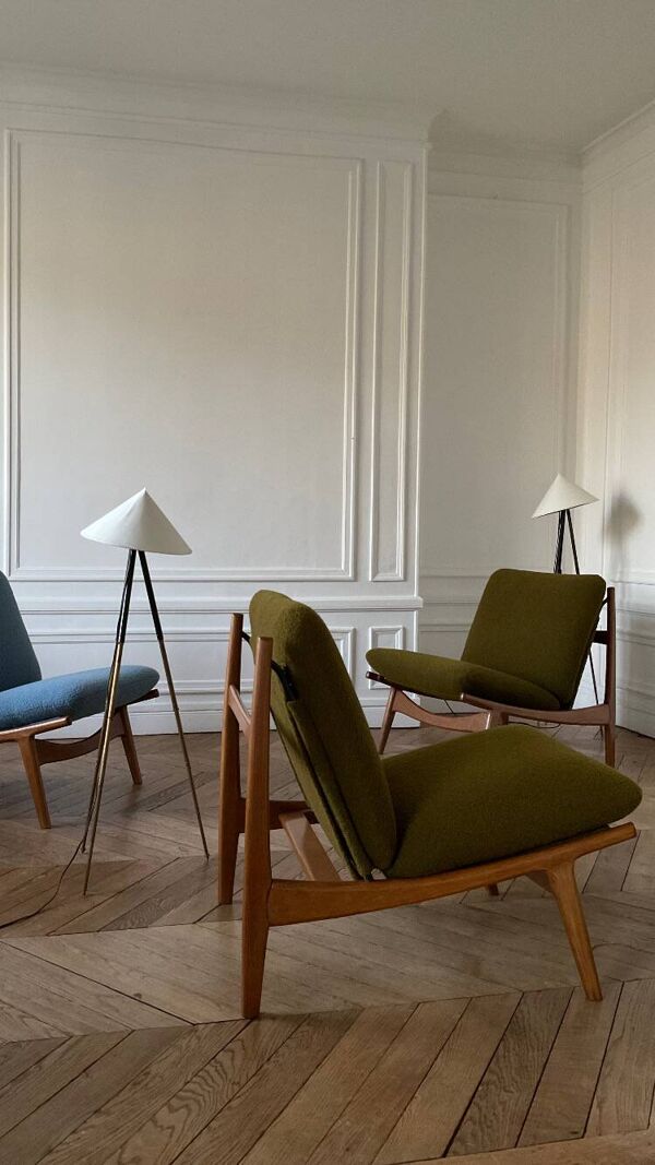 Paire de fauteuils 790 de Joseph-André Motte, Steiner, 1960