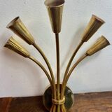 Five-branch wall sconce in brass, 1950s.