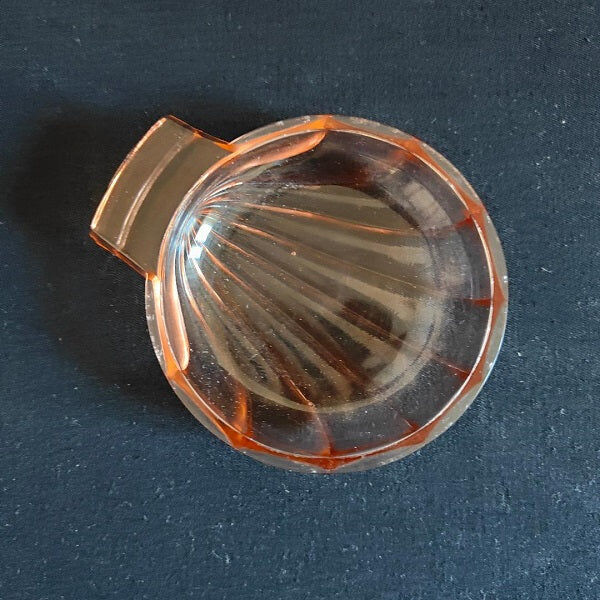 Pink glass soap dish