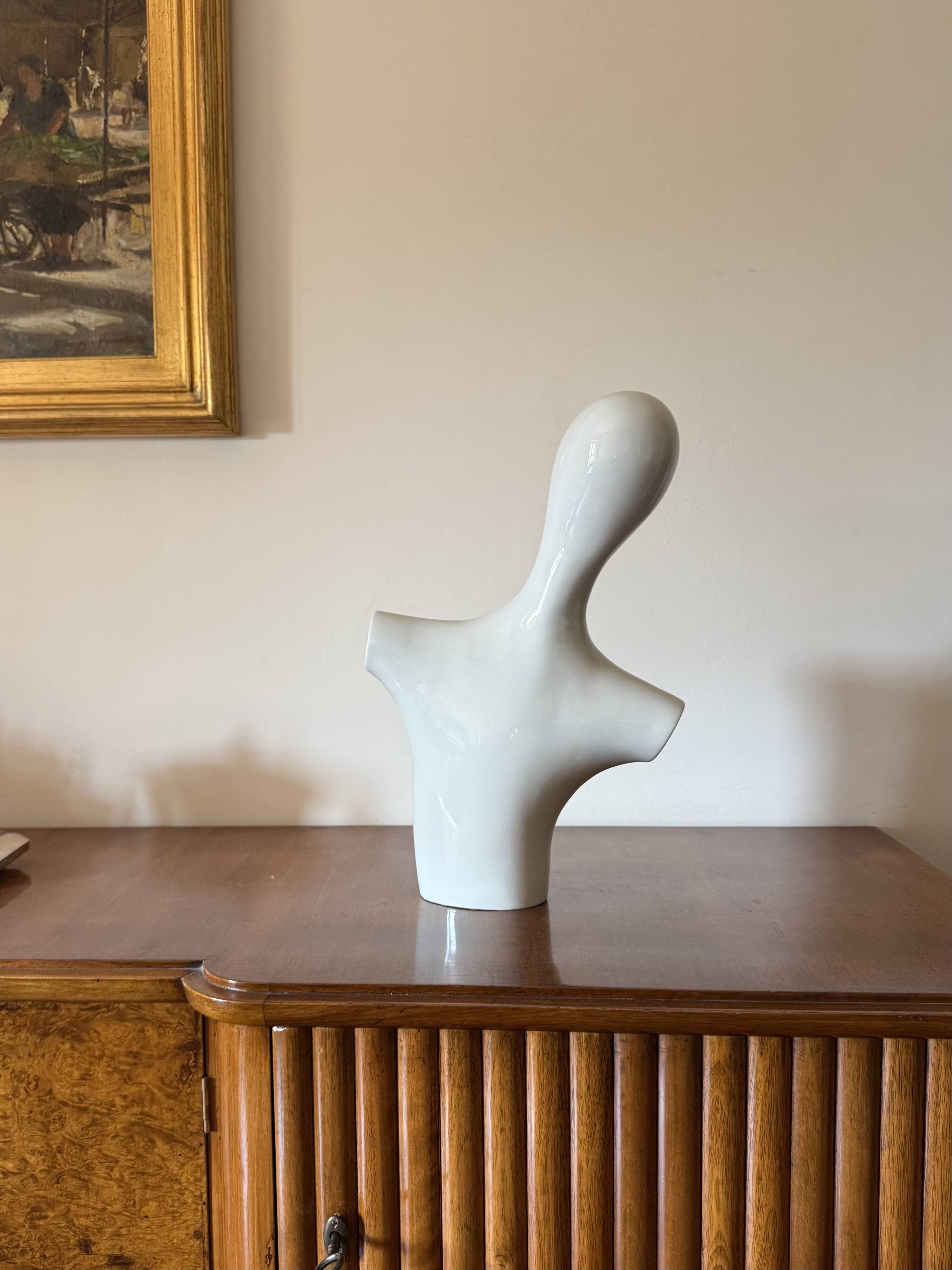 Postmodern ceramic bust sculpture, Italy 1980s