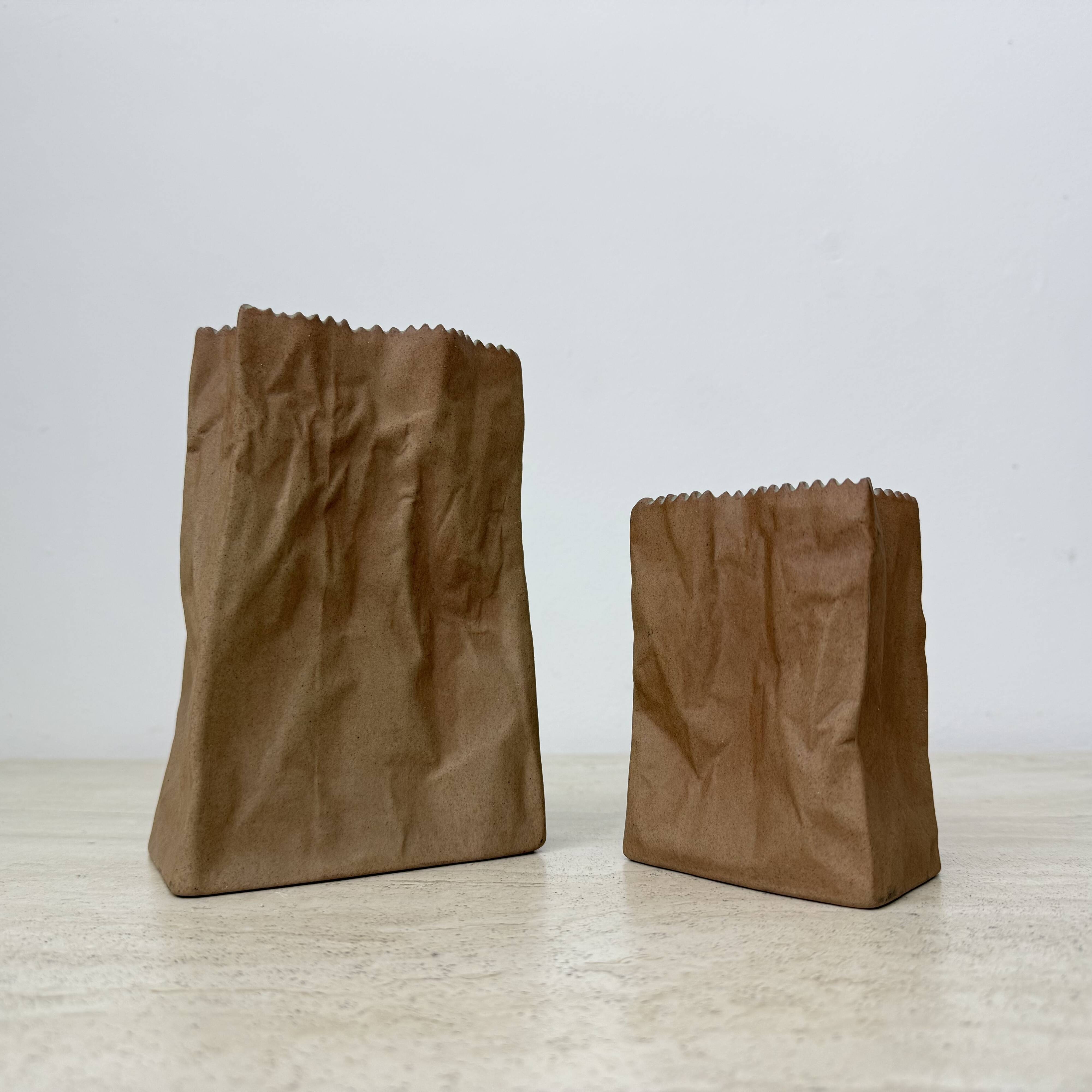 Set of 2 Rosenthal Paper bag vase by Tapio Wirkkala , 1970’s
