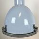 Bauhaus grey enamel industrial pendant lamp with glass cover, 1950s