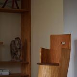 Brutalist Sculptural Trunk Armchair from the Mid-Century in Solid Pine, Swedish, 1960