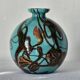 Vintage Czech multicoloured blown glass ball vase