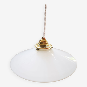 Lampshade opaline white art deco 1930 pendant lamp