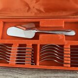 Case/box of 12 forks and 1 stainless steel dessert server