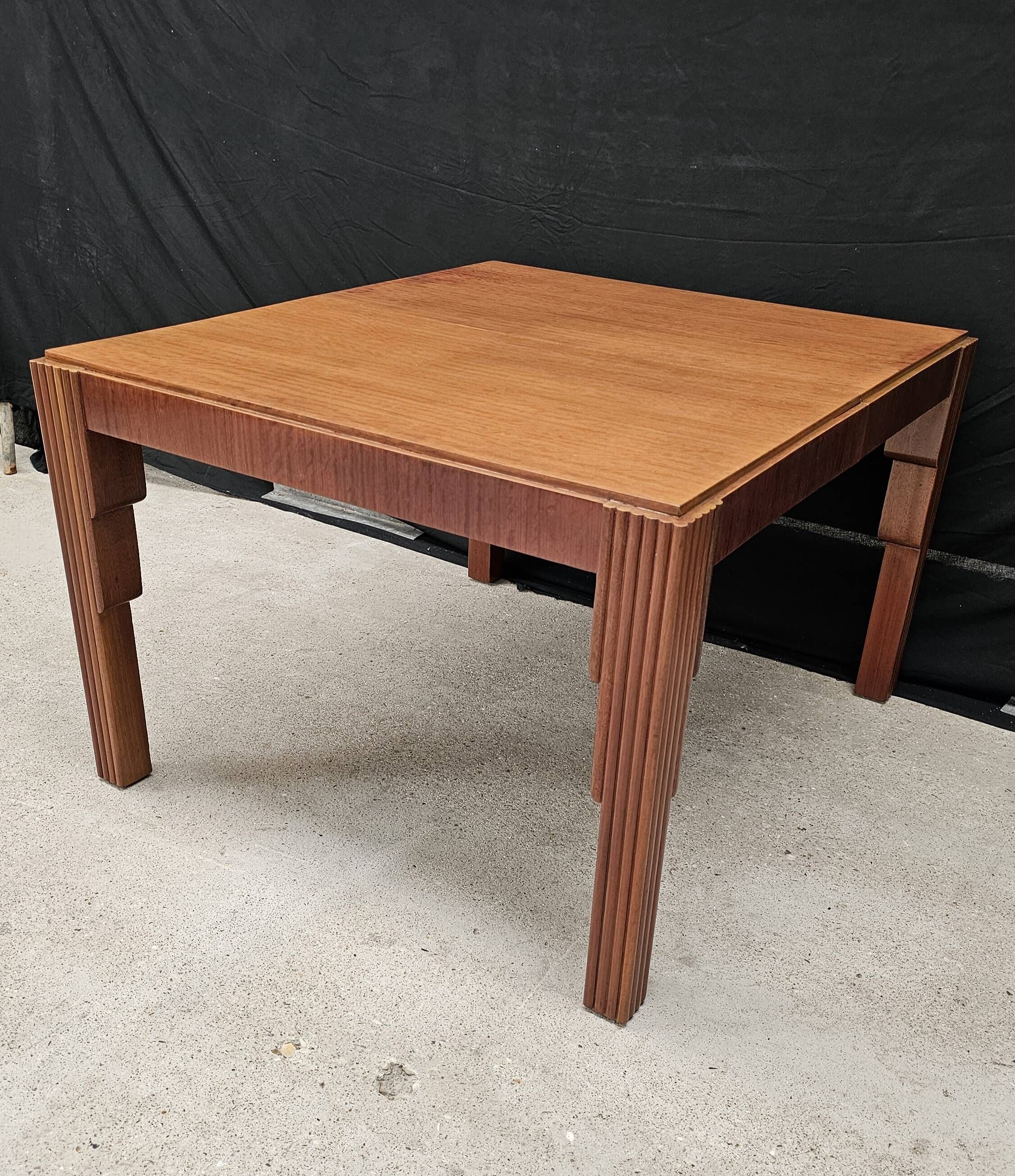 Lot of table and 6 Art Deco chairs from Saddier & fils