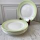 set of 6 pastel gradient light green dessert plates 40s-50s