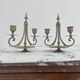 Pair of candlesticks, gilded and enamelled brass, Art Nouveau, early 20th century