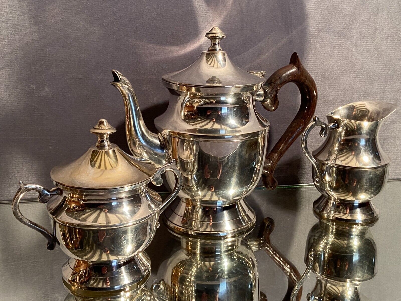 Tea set coffee Louis XV silver metal coffee maker teapot sugar pot milk pot