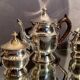 Tea set coffee Louis XV silver metal coffee maker teapot sugar pot milk pot