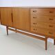 Teak enfilade with 2 tambour doors