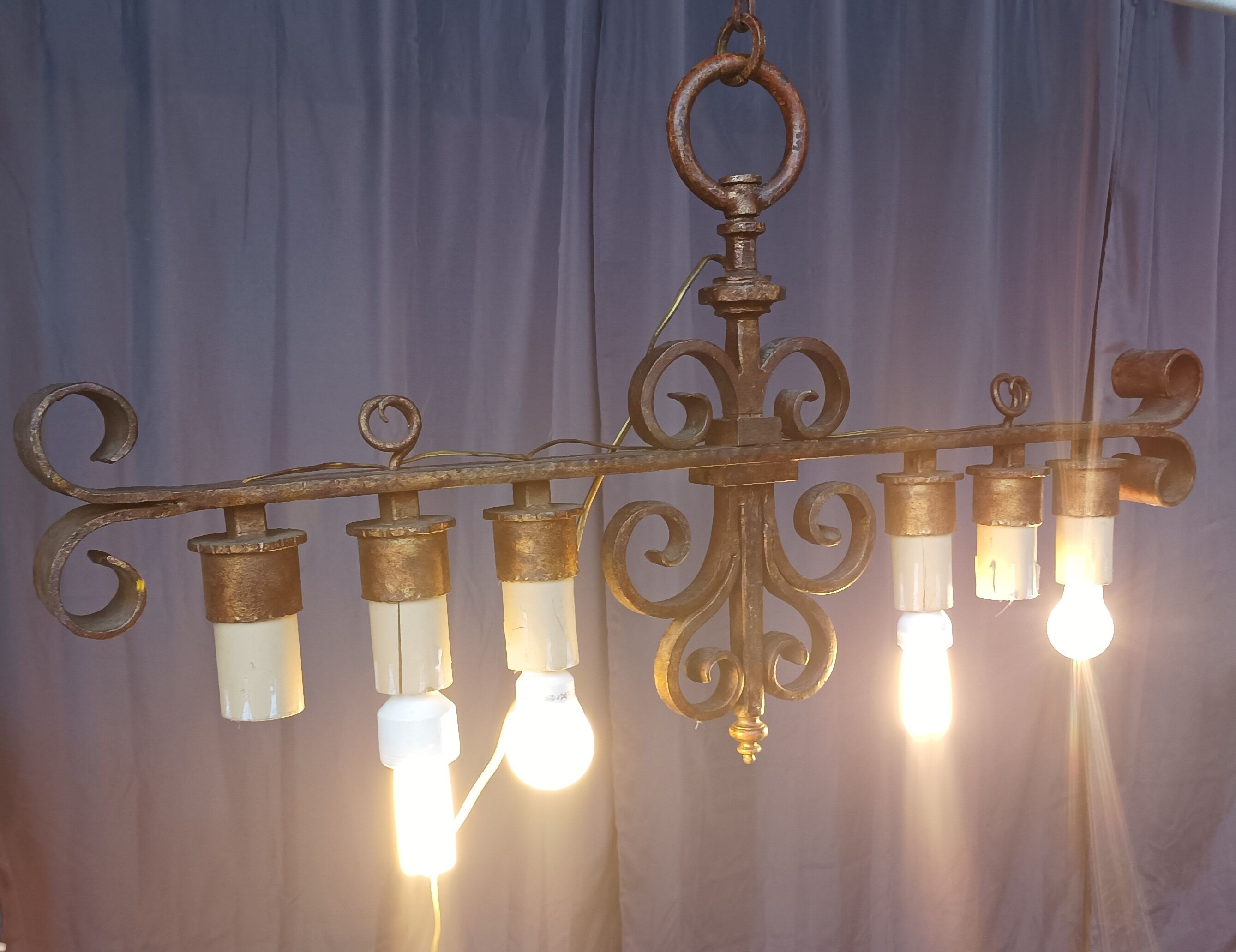 Wrought iron chandelier circa 1900