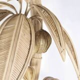 Large rattan “coconut/palm tree” floor lamp