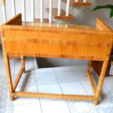 Rattan and wood desk from the 60s/70s.