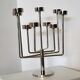Candle holder with 9 branches in chrome-plated metal