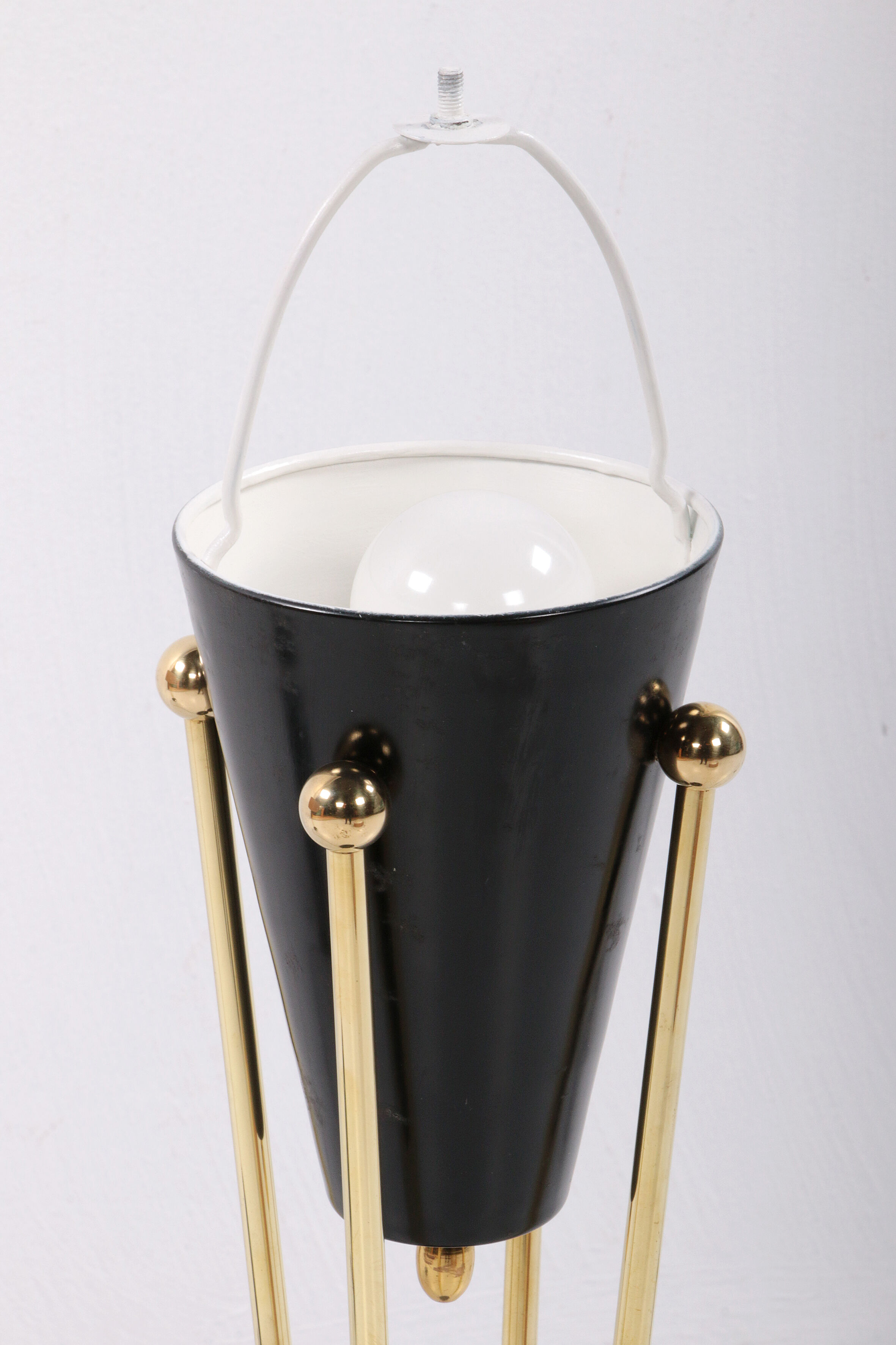Stiffel Table lamps set Rare with original shade, 1950 USA.