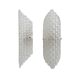 Pair of Clear Murano Glass Wall Sconces with Textured Relief